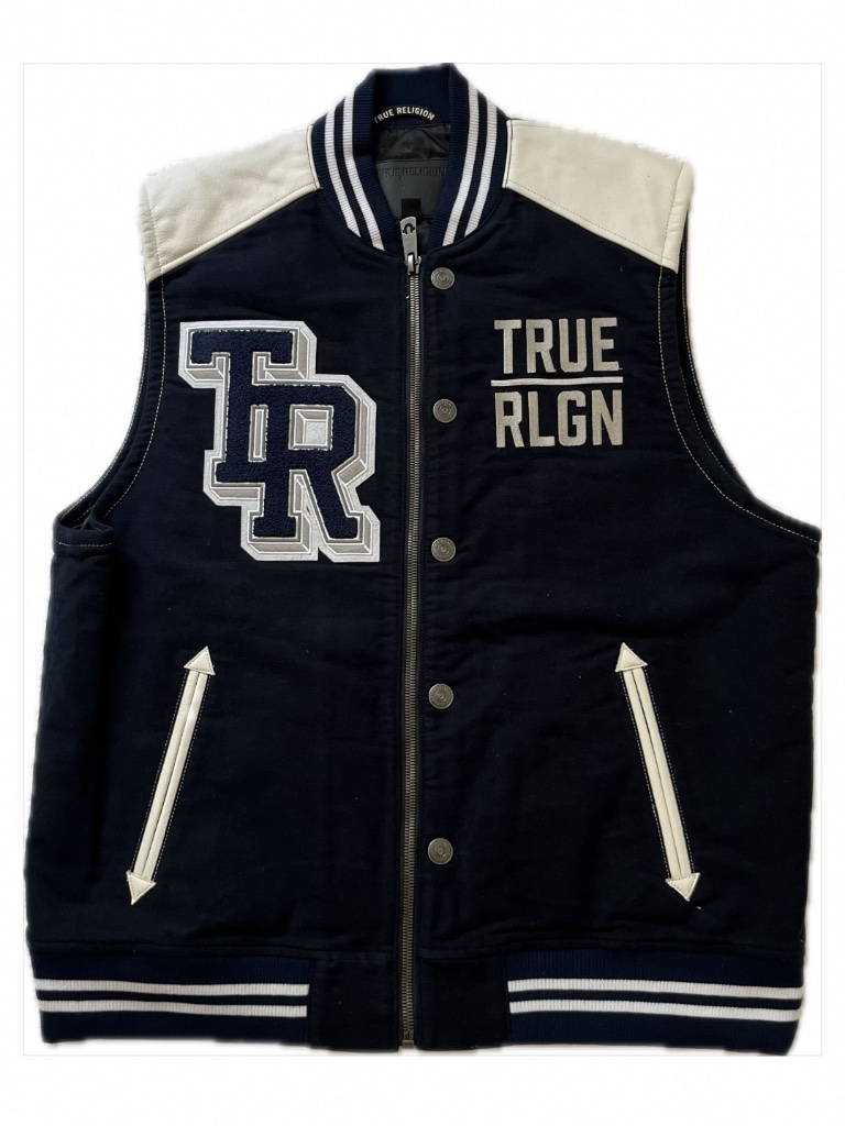 True Religion Varsity Vest 2 Xl Like New